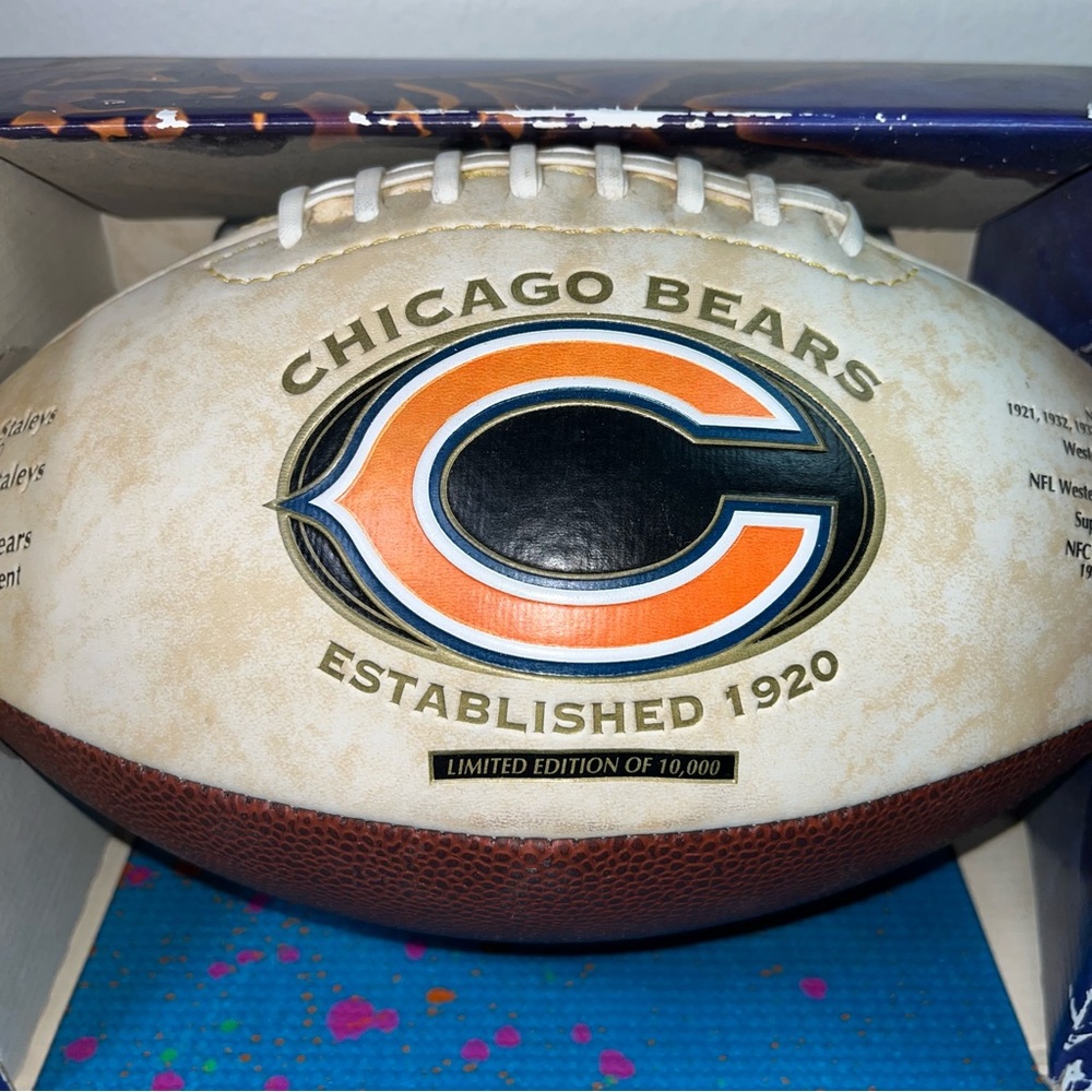 Vtg 1999 NFL Chicago Bears football Team Logo Fotoball Sports Limited Edition